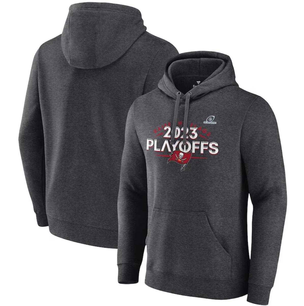 Men's Tampa Bay Buccaneers Heather Charcoal 2023 Playoffs Fleece Pullover Hoodie,We sell and wholesale Men's Tampa Bay Buccaneers Heather Charcoal 2023 Playoffs Fleece Pullover Hoodie on line form chian!